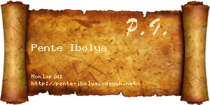 Pente Ibolya névjegykártya
